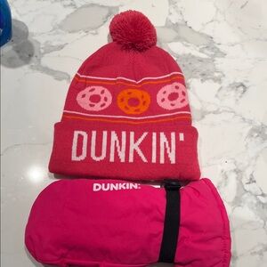 Limited Edition Dunkin Mitten Glove 2026 Winter Left Hand Pink New + bonus HAT
